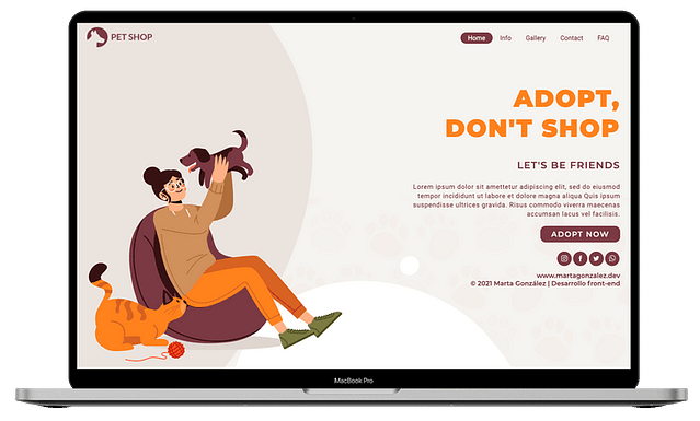 Pet Shop Landing Mockup